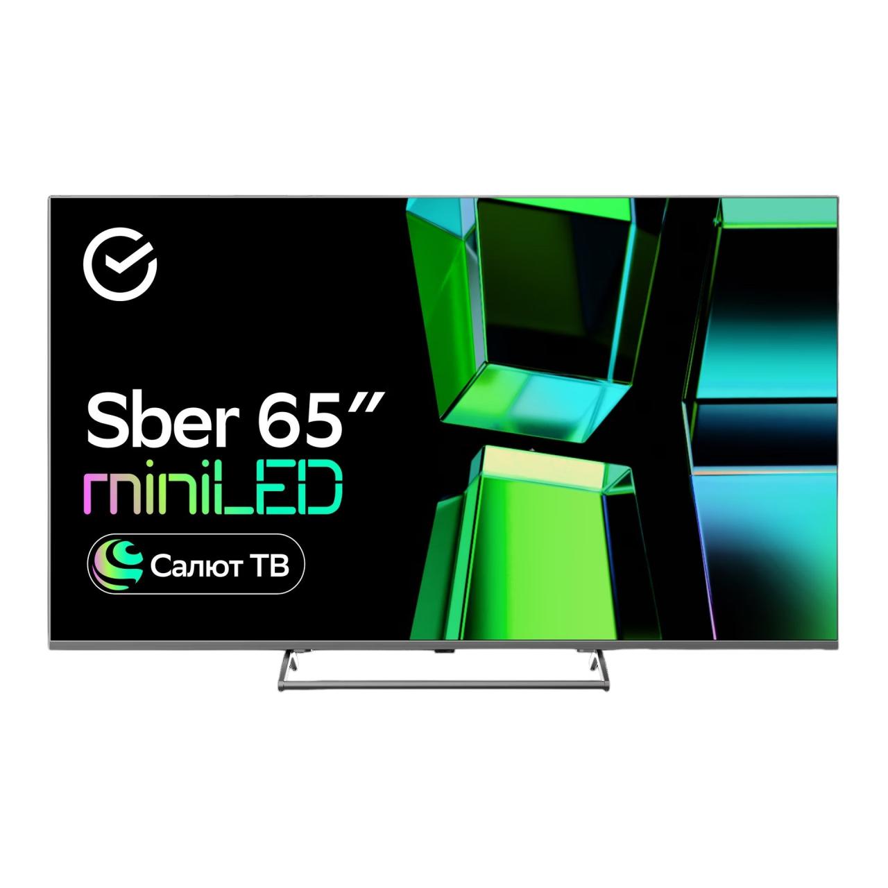 Умный телевизор Sber SDX-65UML7450 RU, титан
